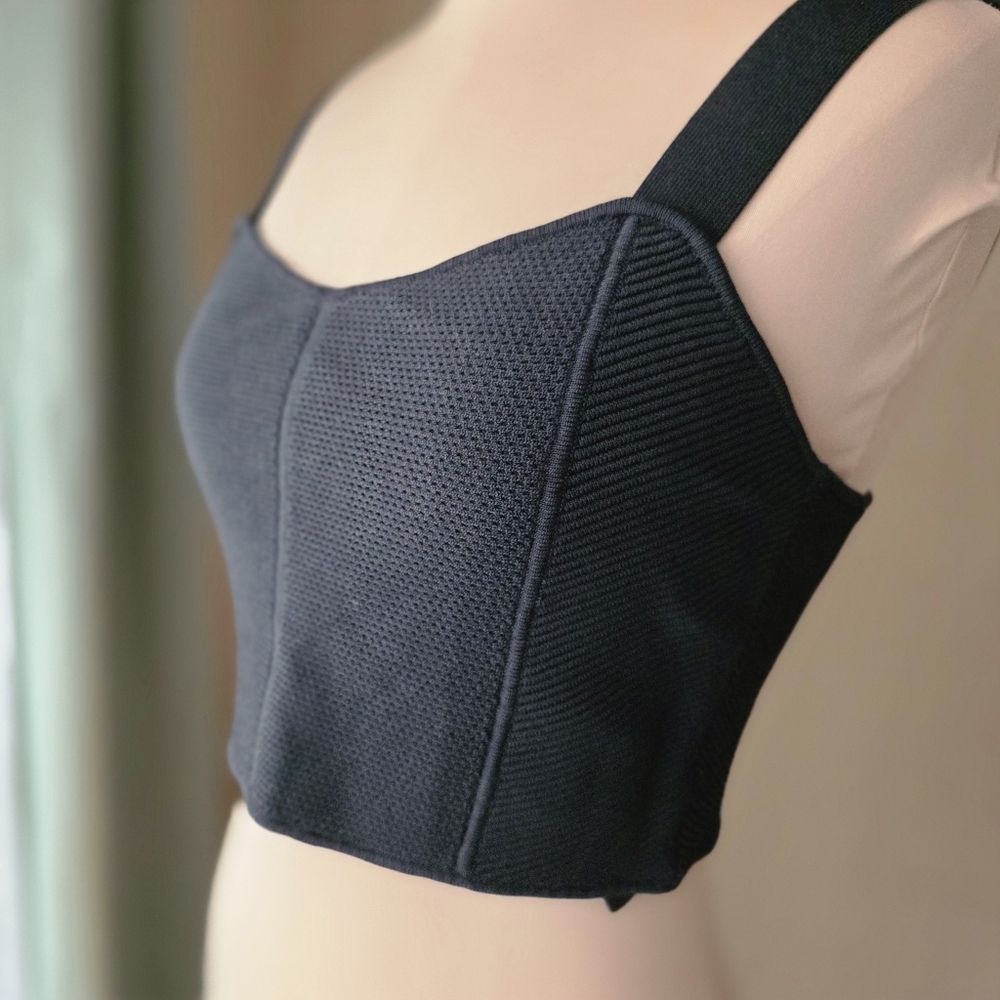 House of Harlow 1960 Black Sweater Knit Cropped Tank Top M - Picture 4 of 11